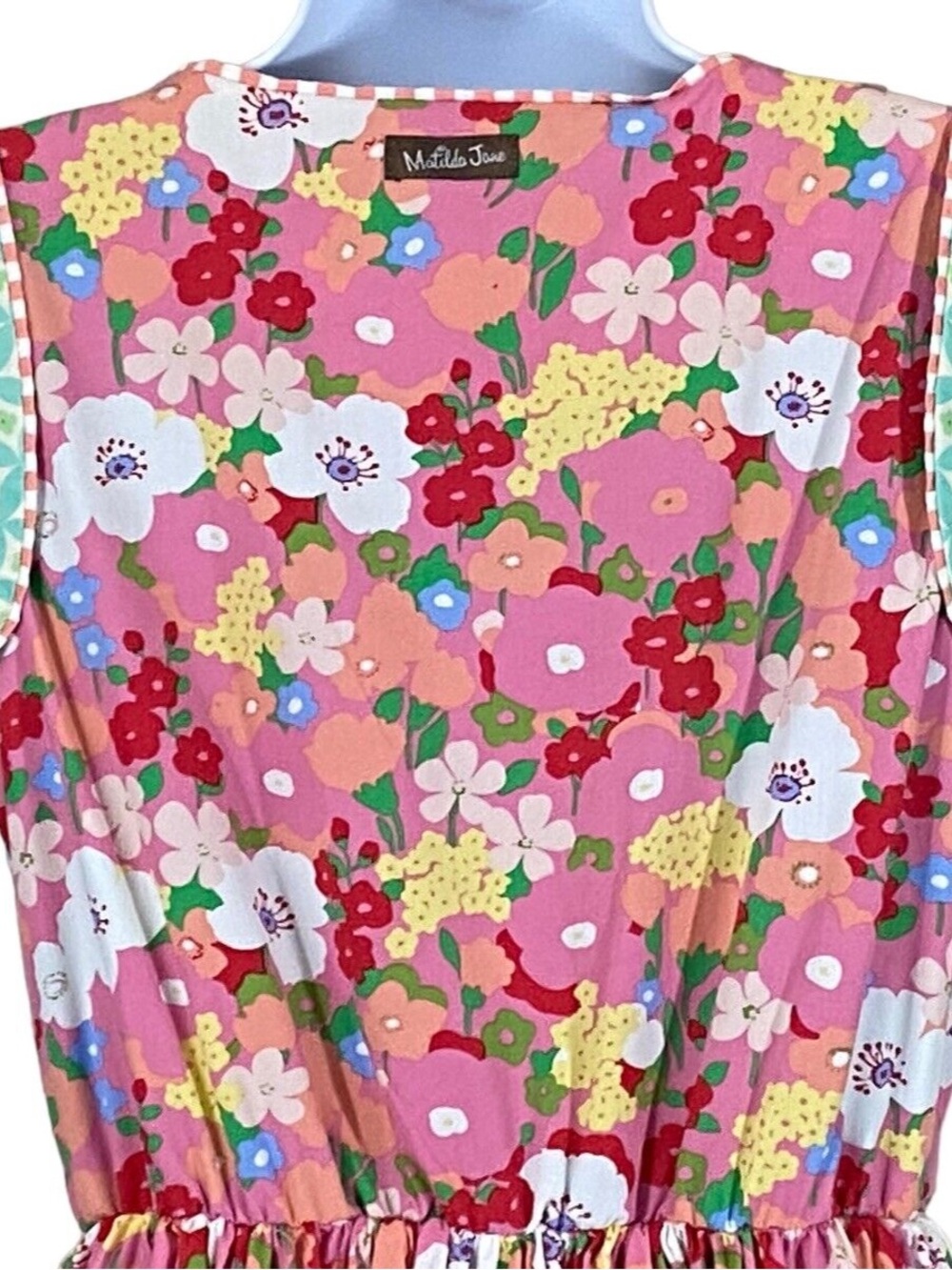 Matilda Jane Floral Dress Small Pink Cottagecore Button Front Sleeveless - Picture 8 of 9